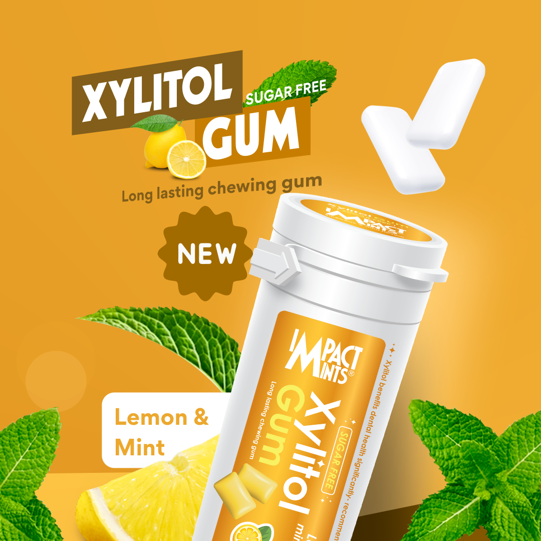 Xylitol Gum Lemon & Mint Flavour Sapphire Confectionery