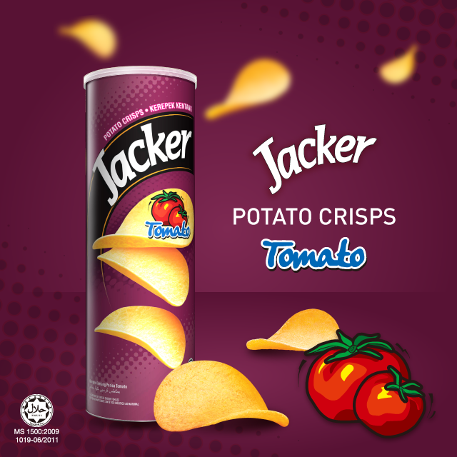 Jacker Potato Crisp Tomato 160g Sapphire Confectionery