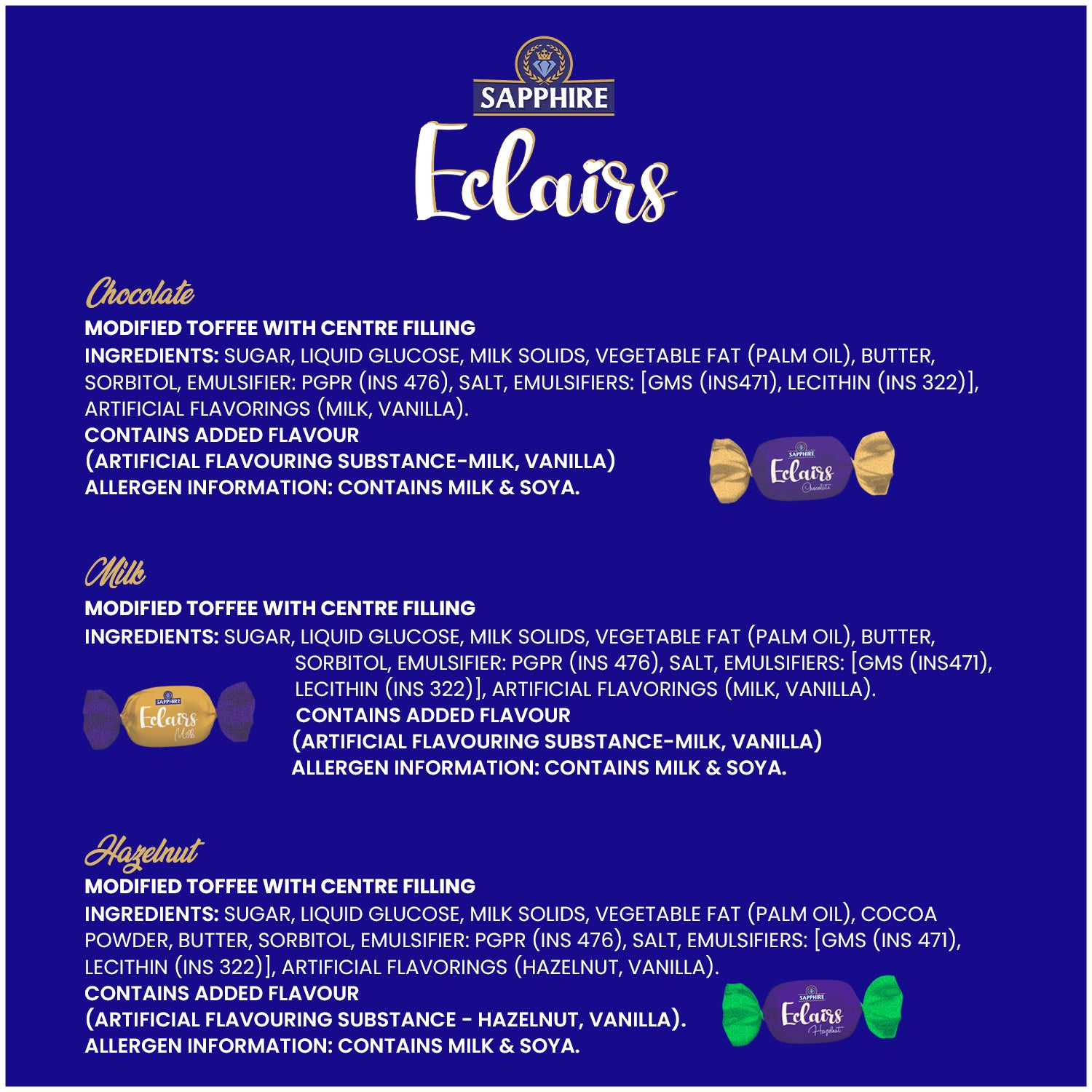 Sapphire Eclairs Milk – Sapphire Confectionery