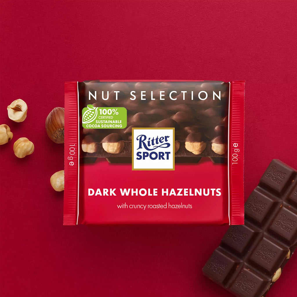 Ritter Sport Dark Chocolate Whole Hazelnuts 100g