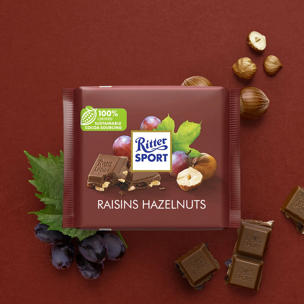 Ritter Sport Milk Chocolate Raisins Hazelnuts 100g