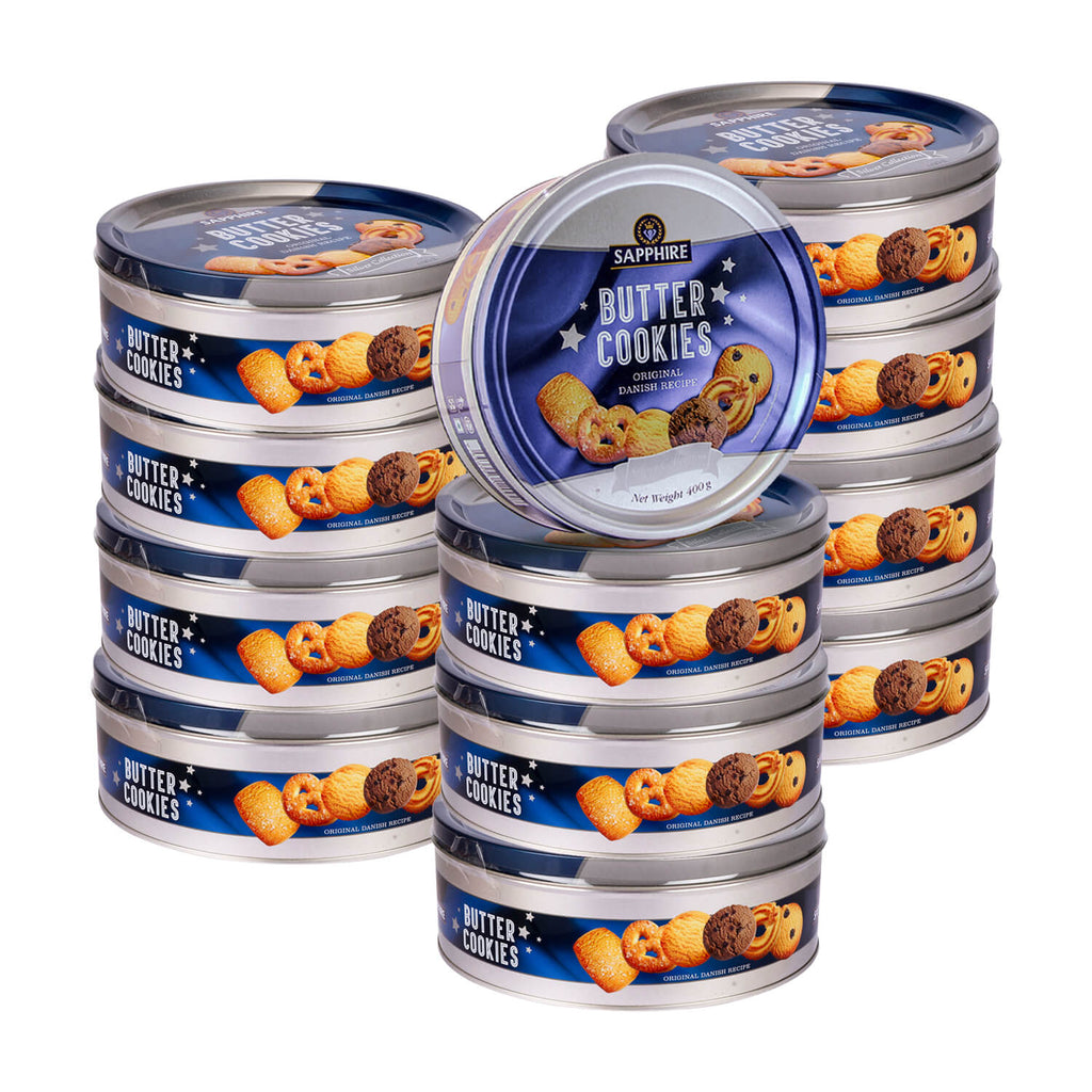 Sapphire 400g Butter Cookies Silver Collection: Pack of 12