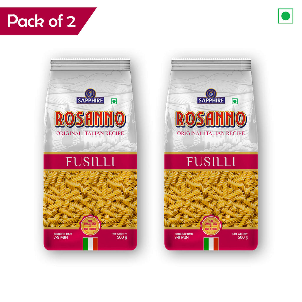 Sapphire Rosanno Macaroni Pasta 500g - Pack of 2 (Fusilli)