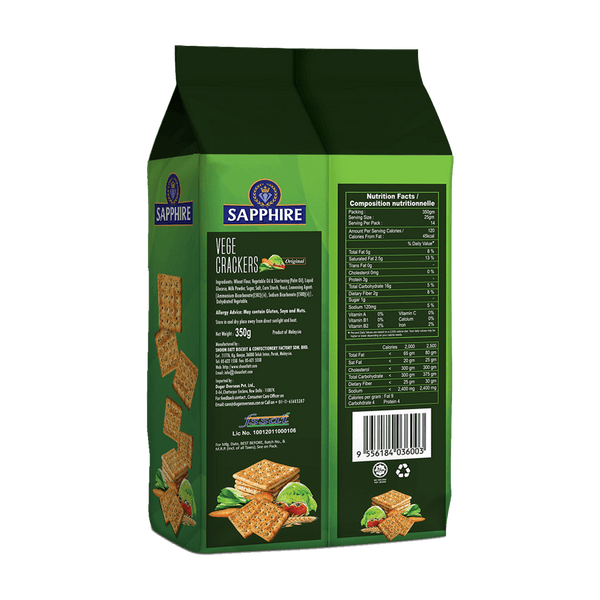Sapphire Vege Crackers 350 g