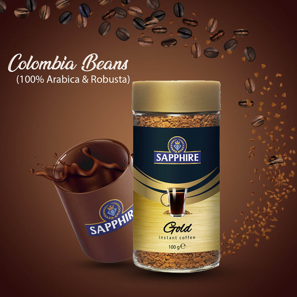 Sapphire Gold Instant Coffee 100% Arabica + Robusta 100g