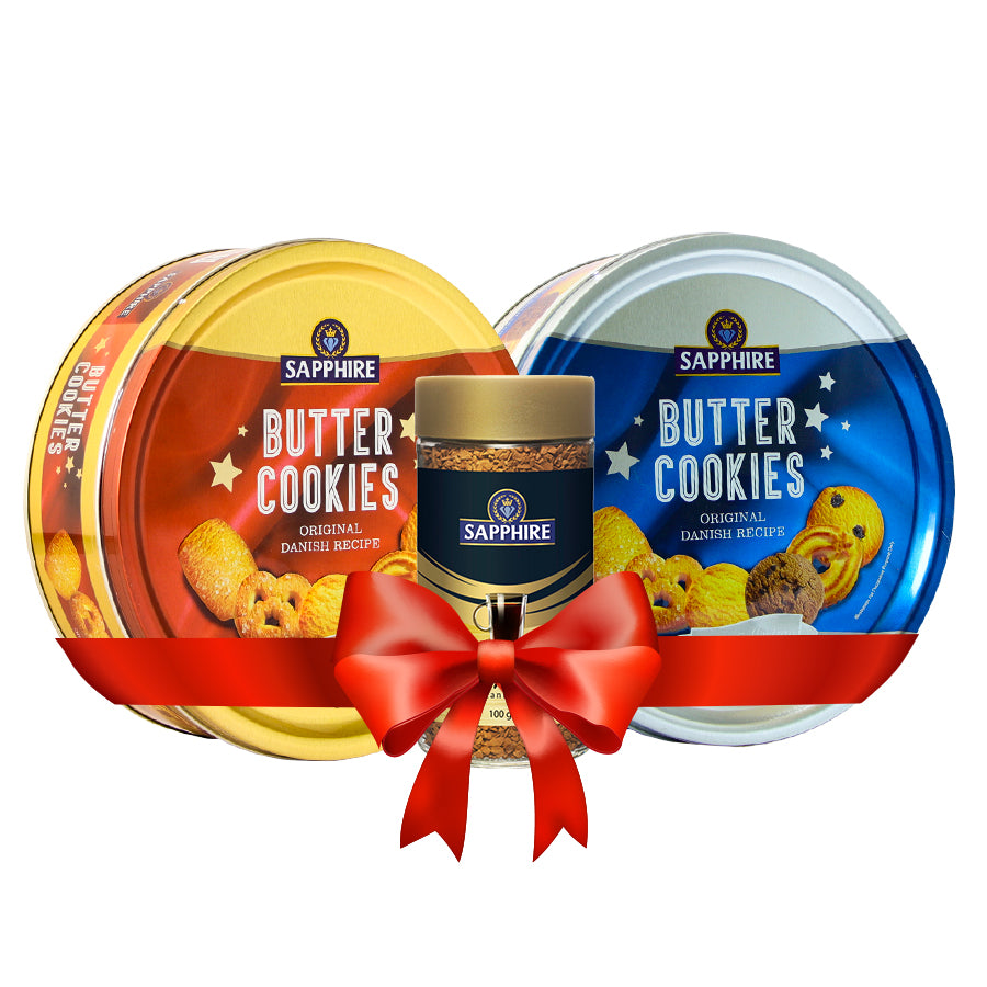 Butter Cookies 400g (Silver+Gold) Collection + Coffee 100g