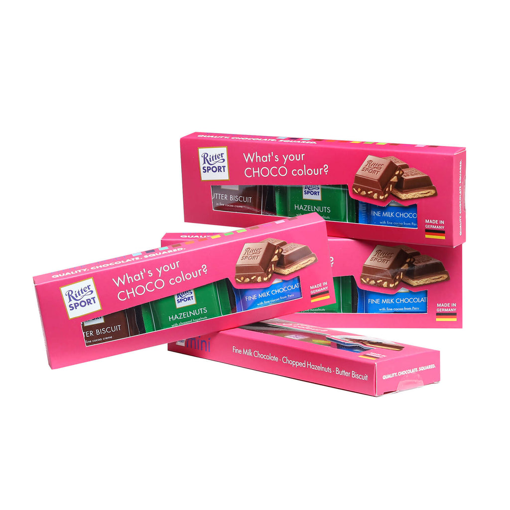 Ritter Sport 3 Pcs Mini Assorted Chocolates from Germany 50g - Pack of 4